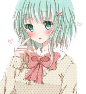 green hair anime girl