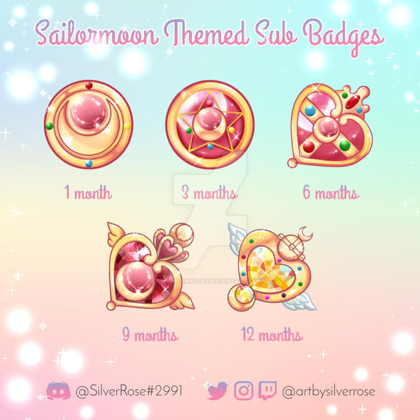 Sailormoon Twitch Badges - Gaming Visuals