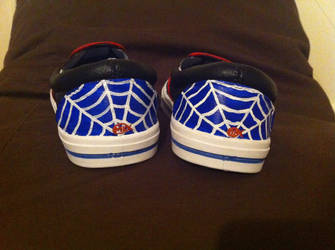 Spider-Man custom painted shoes backside
