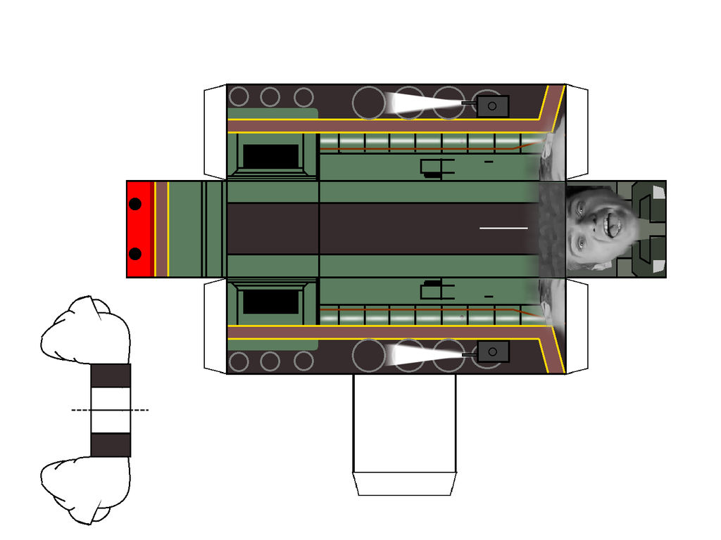 Steam Train Papercraft Template