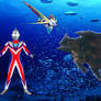 Ultraman Star and Aqua Mothra Vs Dagahra