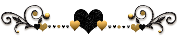 Audra's Gold And Black  Heart Divider