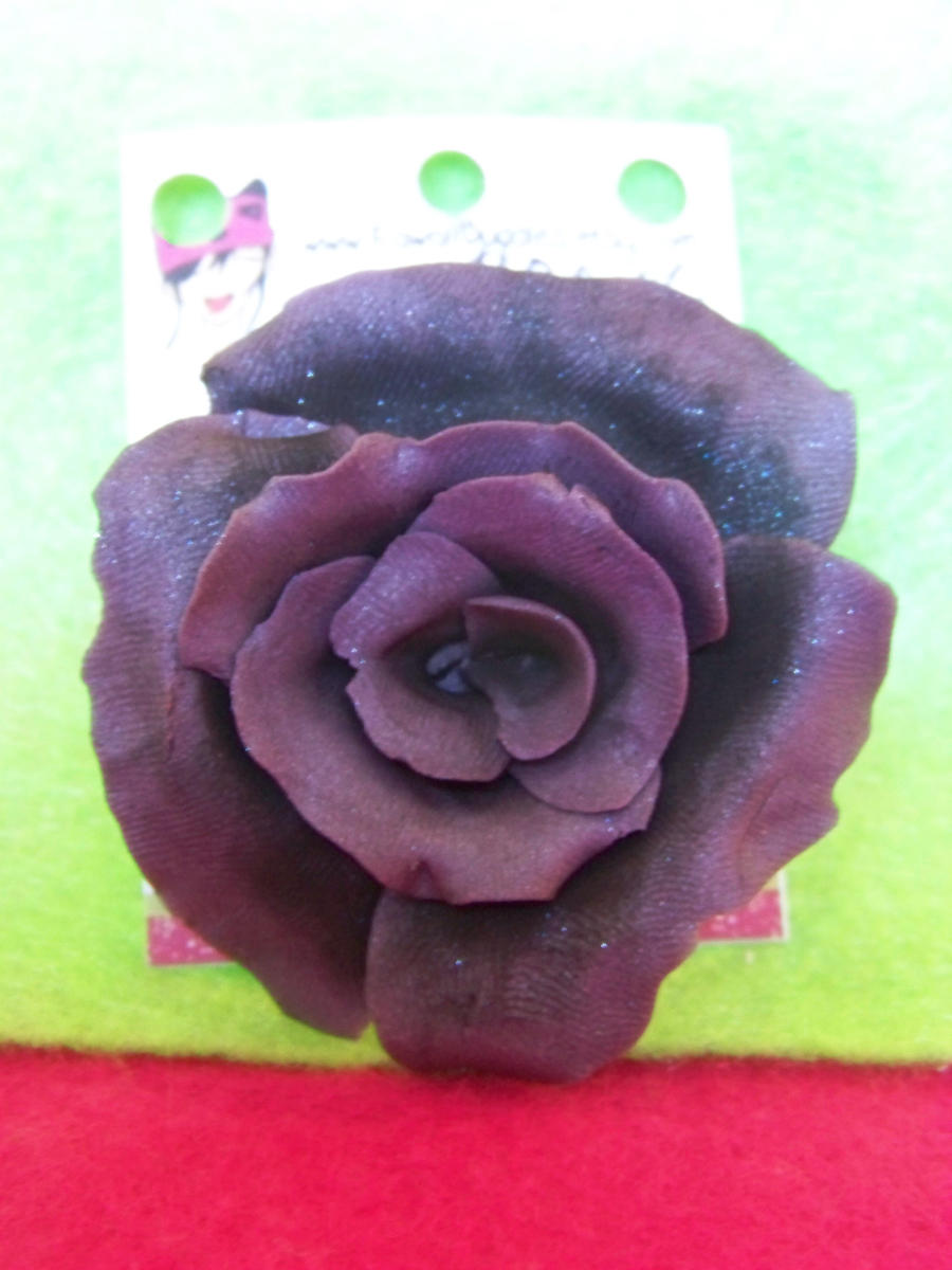 purple rose brooch