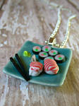 Sushi dinner necklace by kawaiibuddies