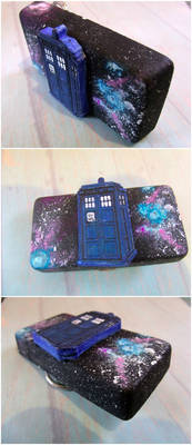 TARDIS belt buckle galaxy nebula pattern