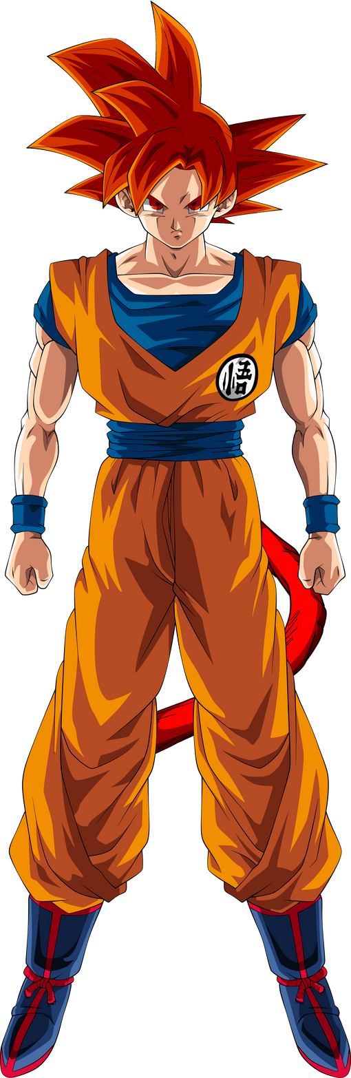 Goku Super Saiyan god by @HUGOFRA741