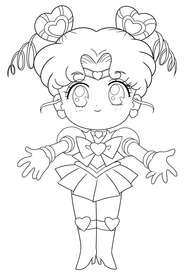 Line Art - Sailor Chibi Chibi Moon By Jackowcastillo On Deviantart