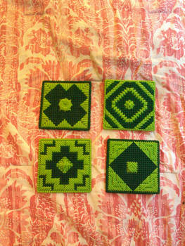 Green coaster set