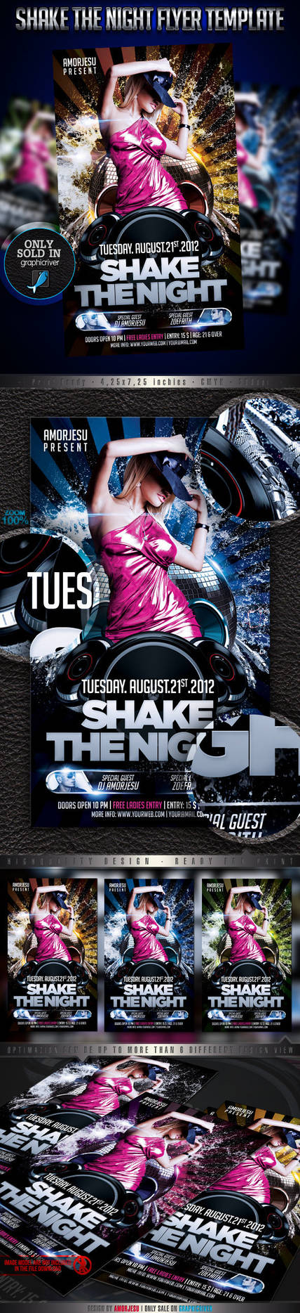 Shake The Night Flyer Template by amorjesu on DeviantArt