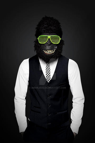 Gorilla Man With Disco Eyeglasses