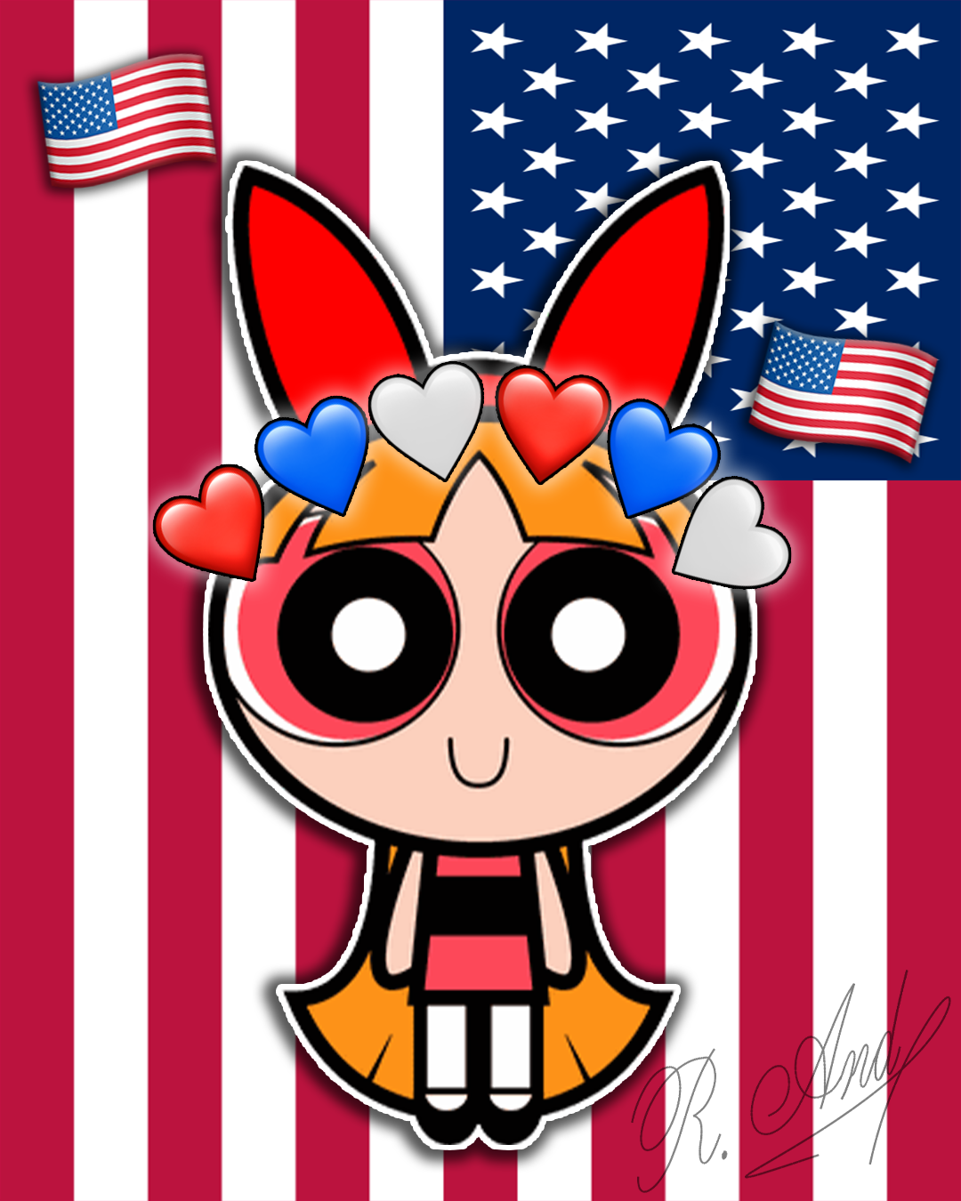 Blossom US flag edit by ryanandradedeabreu on DeviantArt