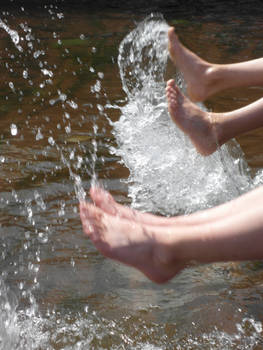 Feet splash Water