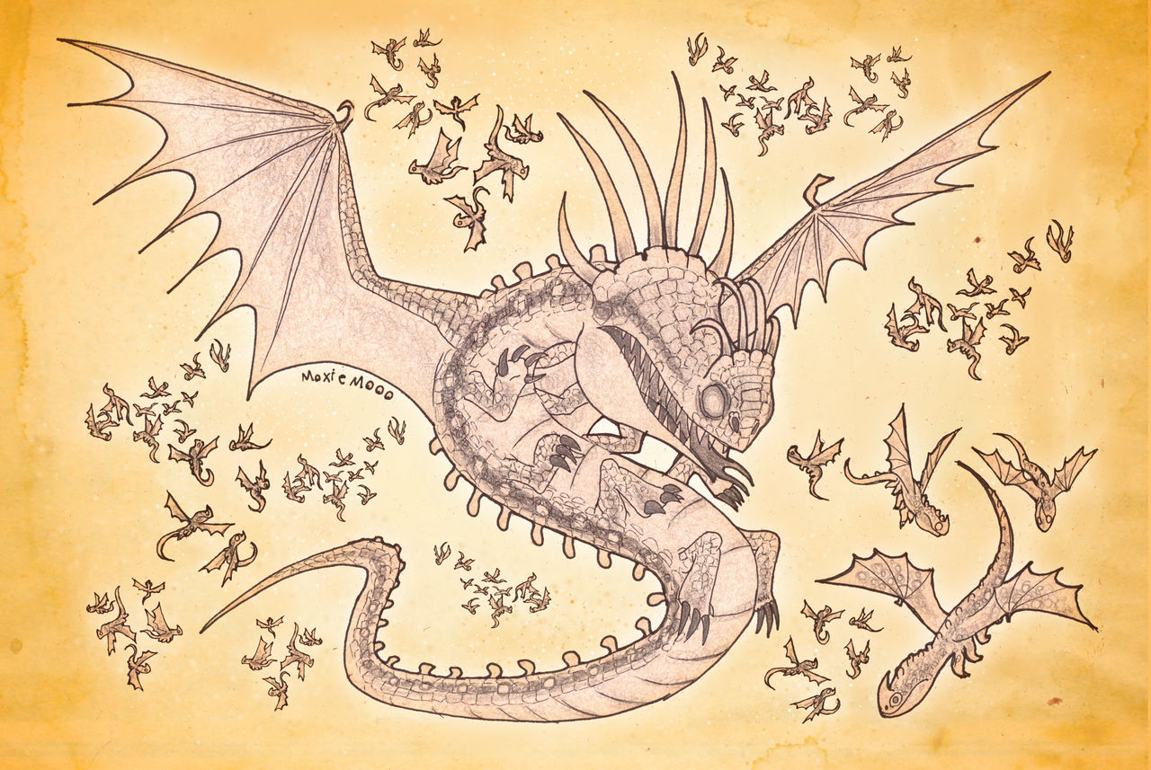 Fireworm Draw A Dragon for Week 100 - Fireworm Queen by MoxieMooo on DeviantArt