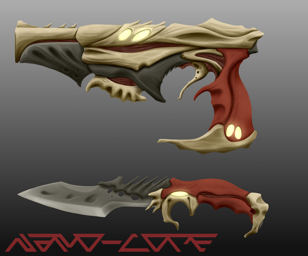 Insectoid Combat Knife + Pistol Commission by Nano-Core on DeviantArt