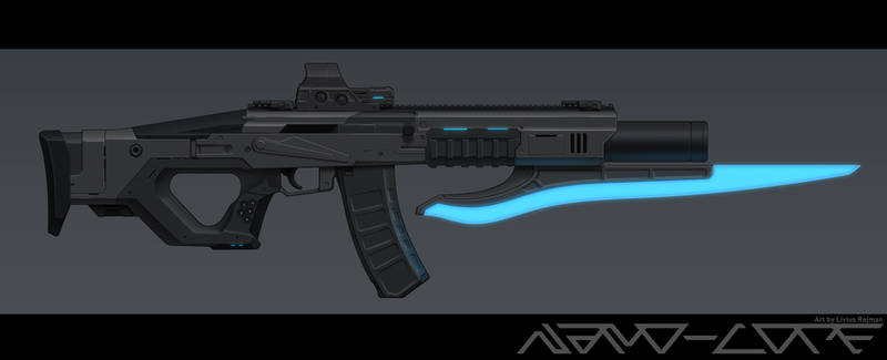 Sci Fi Kalashnikov with Bayonet