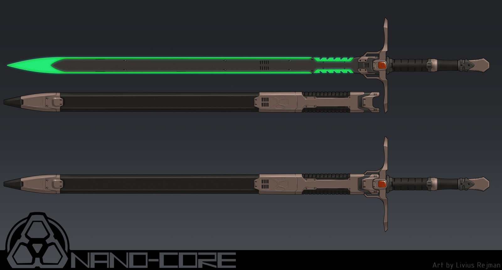Tech Longsword Futuristic Energy Longsword + Custom Sheath by Nano-Core on DeviantArt