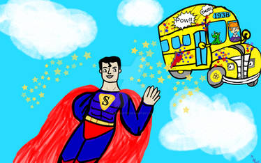 the magic  school  bus meets Superman