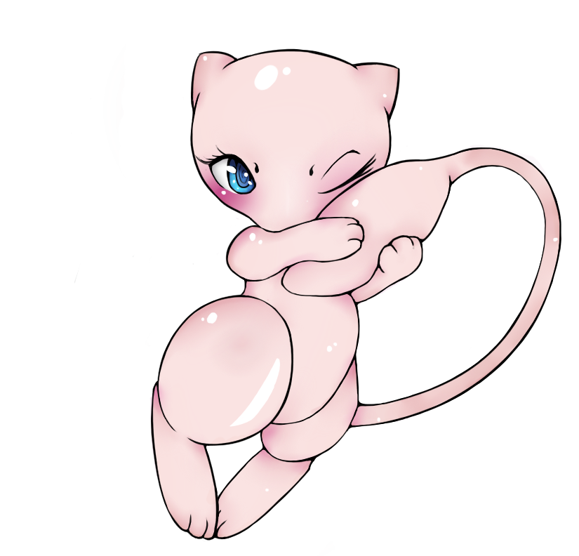 Mew Line Art - Colored