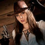 Cowgirl with gun