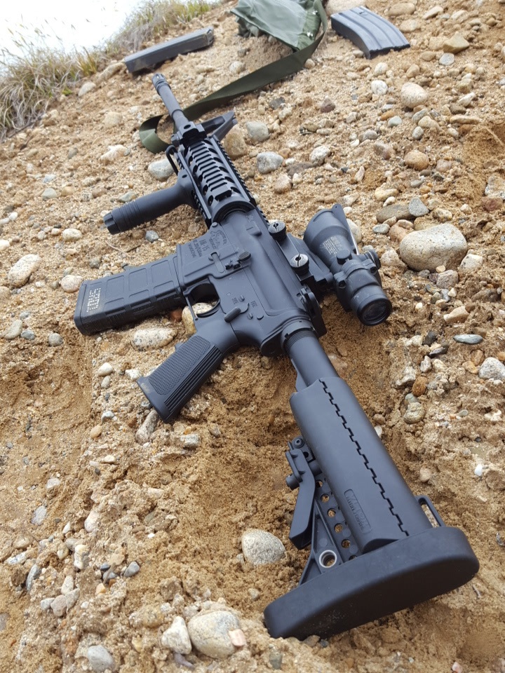 AR15 In the sand and rocks