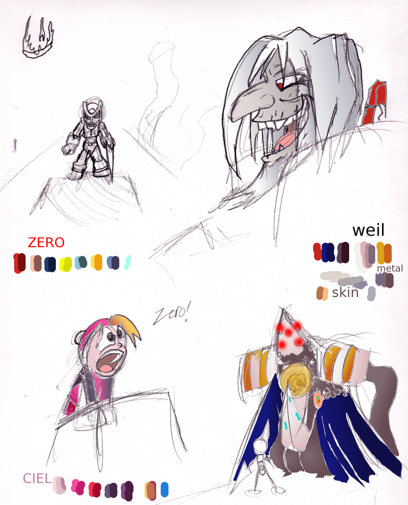 Mega Man Zero 4 Animation Color Reference Sheet by warahi on DeviantArt