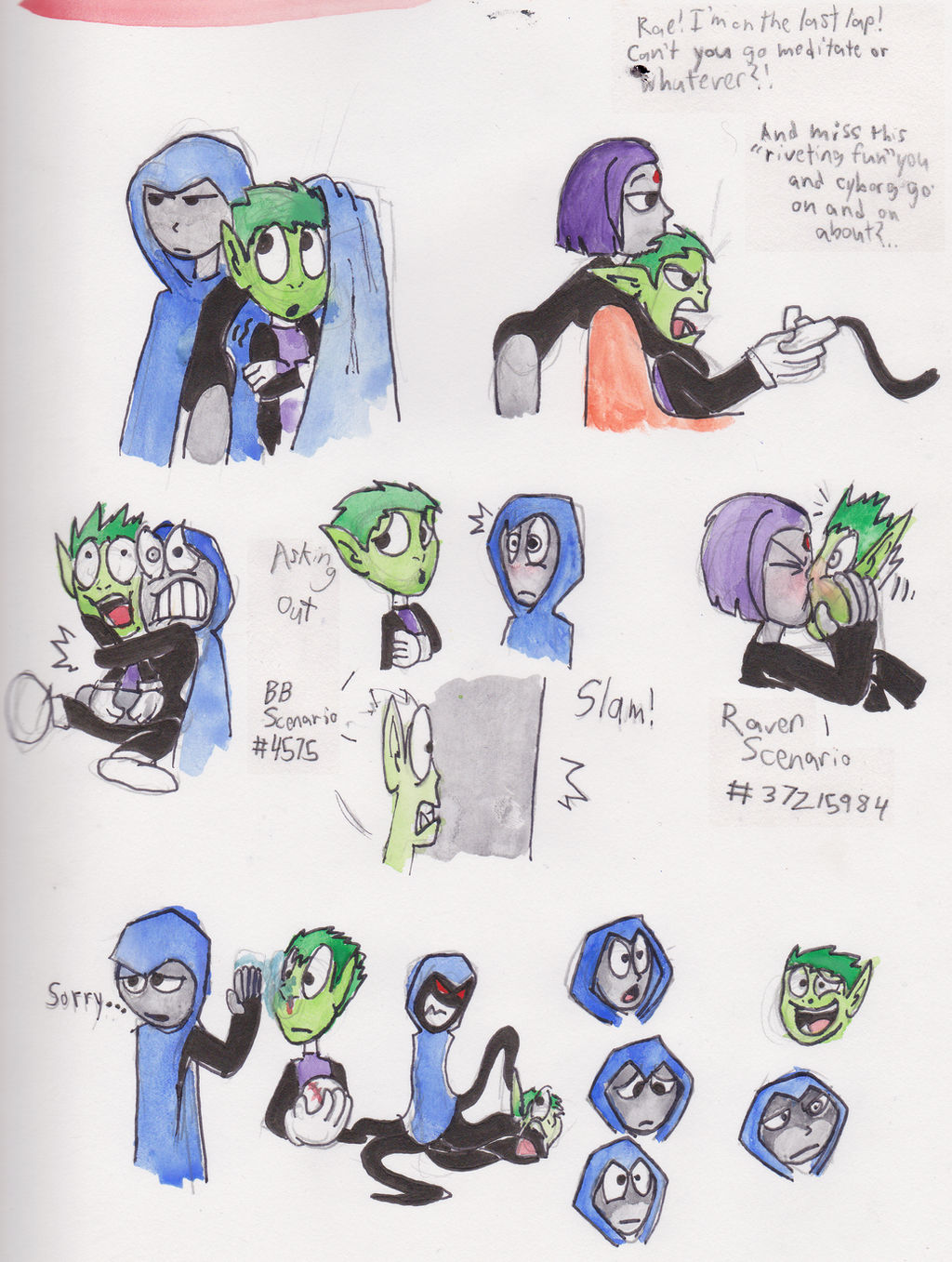 Beast Boy and Raven Interactions by warahi