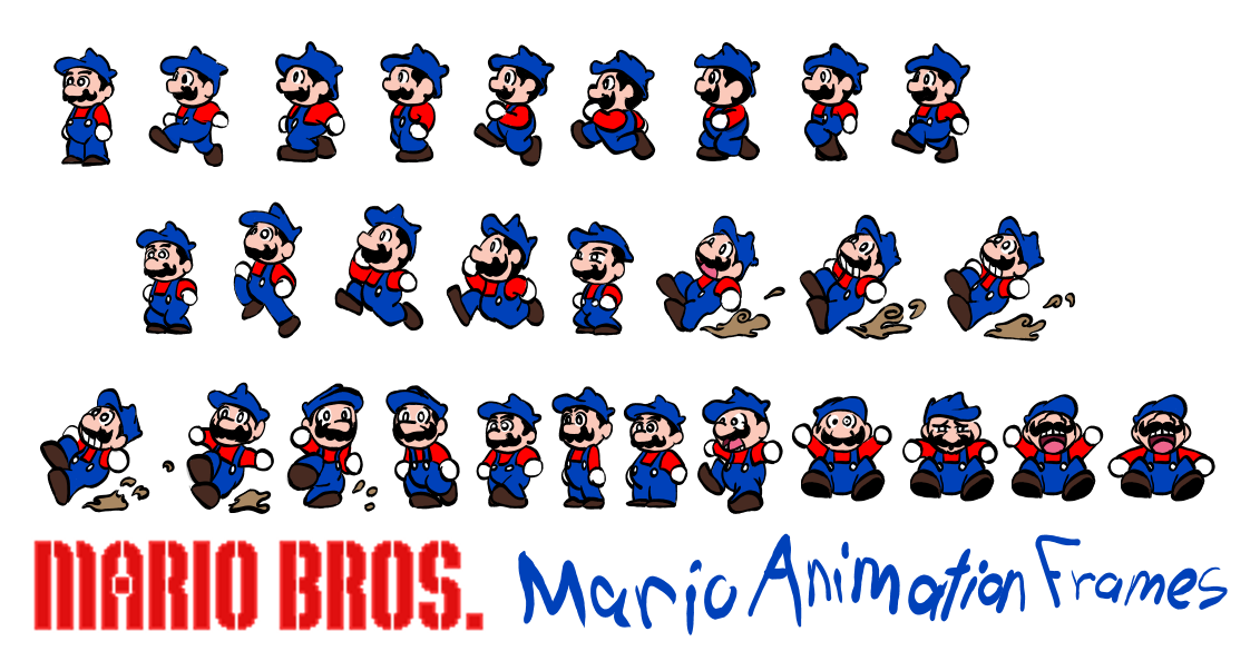 Mario Animation Keyframes Png Retro Rework - Mario Bros Mario Animation Frames by warahi on DeviantArt