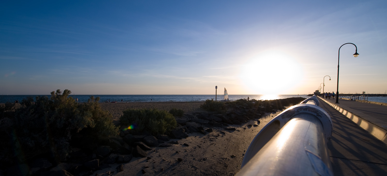 Sunset over St Kilda pier 2