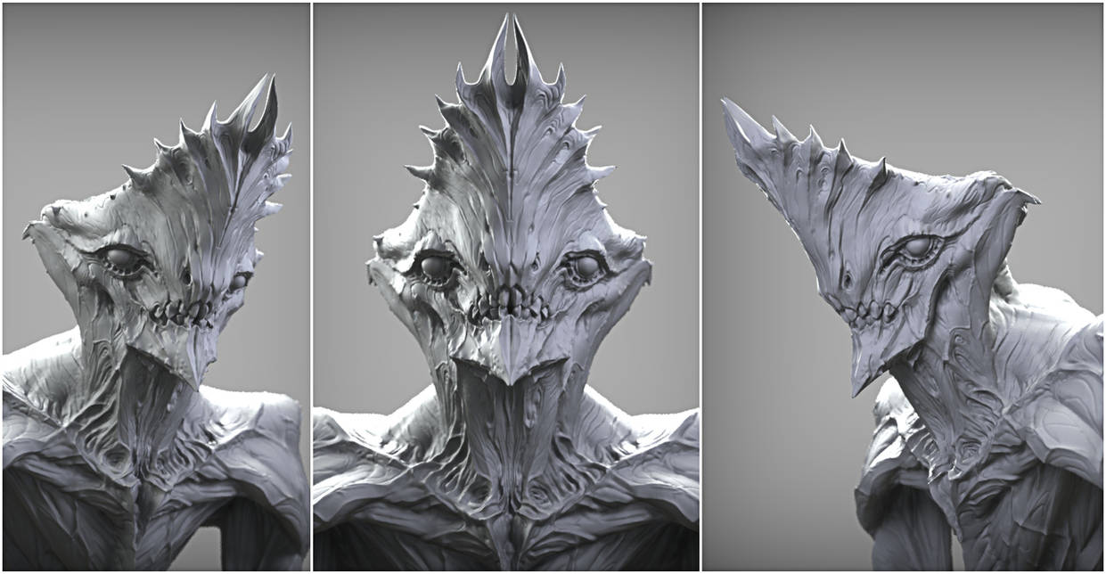 Crowned alien render by mojette on DeviantArt