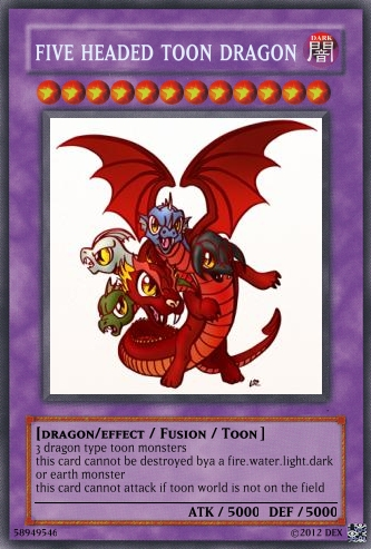 toon series: five headed toon dragon