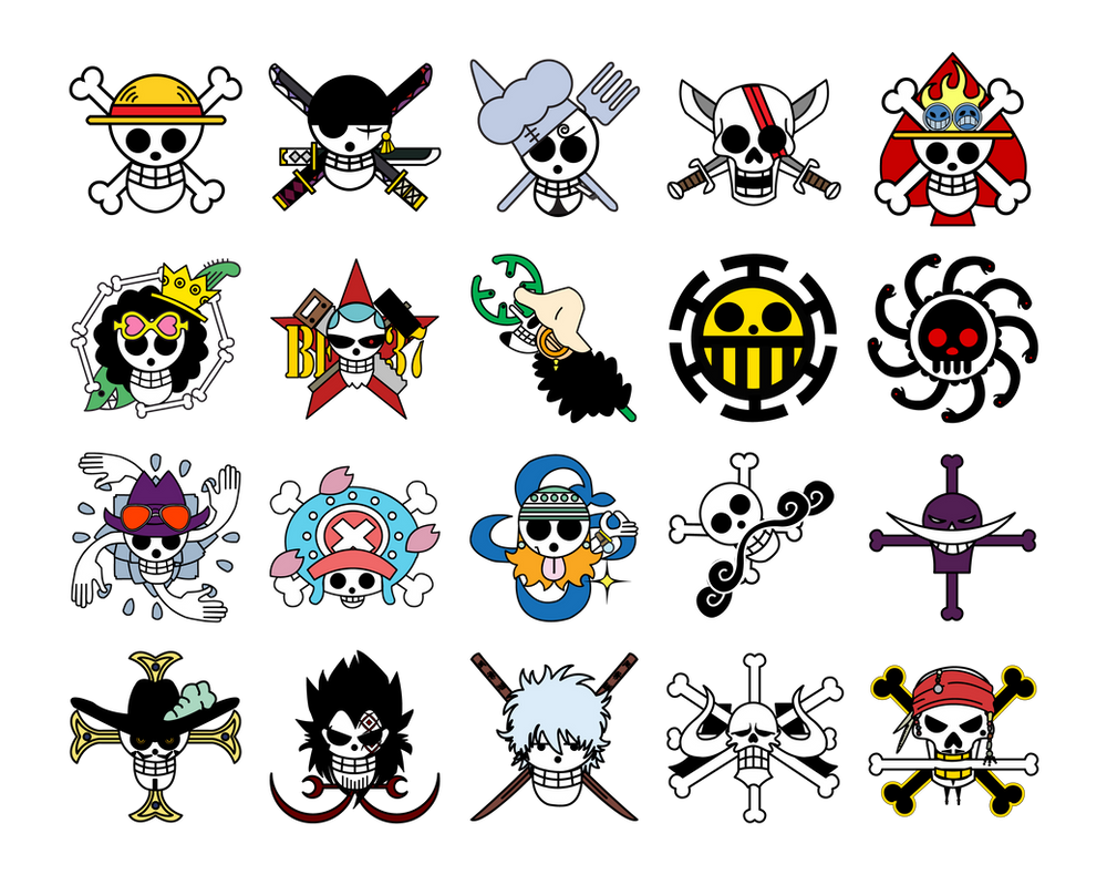 One Piece Jolly Rogers By Vancent7 On DeviantArt plantilla-de-jolly-roger-para-imprimir