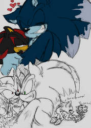 Shadow X Sonic the Werehog by Narcotize-Nagini