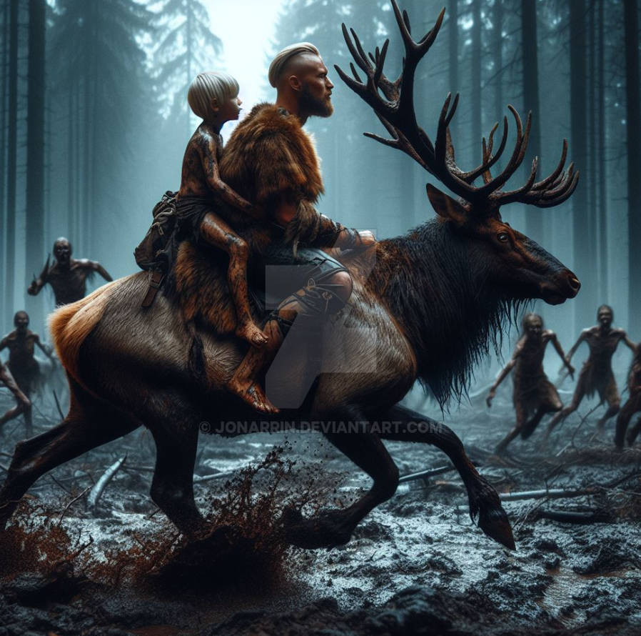 Man Riding A Elk Elk riding 1 by JonArrin on DeviantArt
