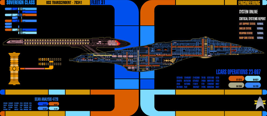 USS Transcendent Engineering LCARS by ZanderYurami on DeviantArt