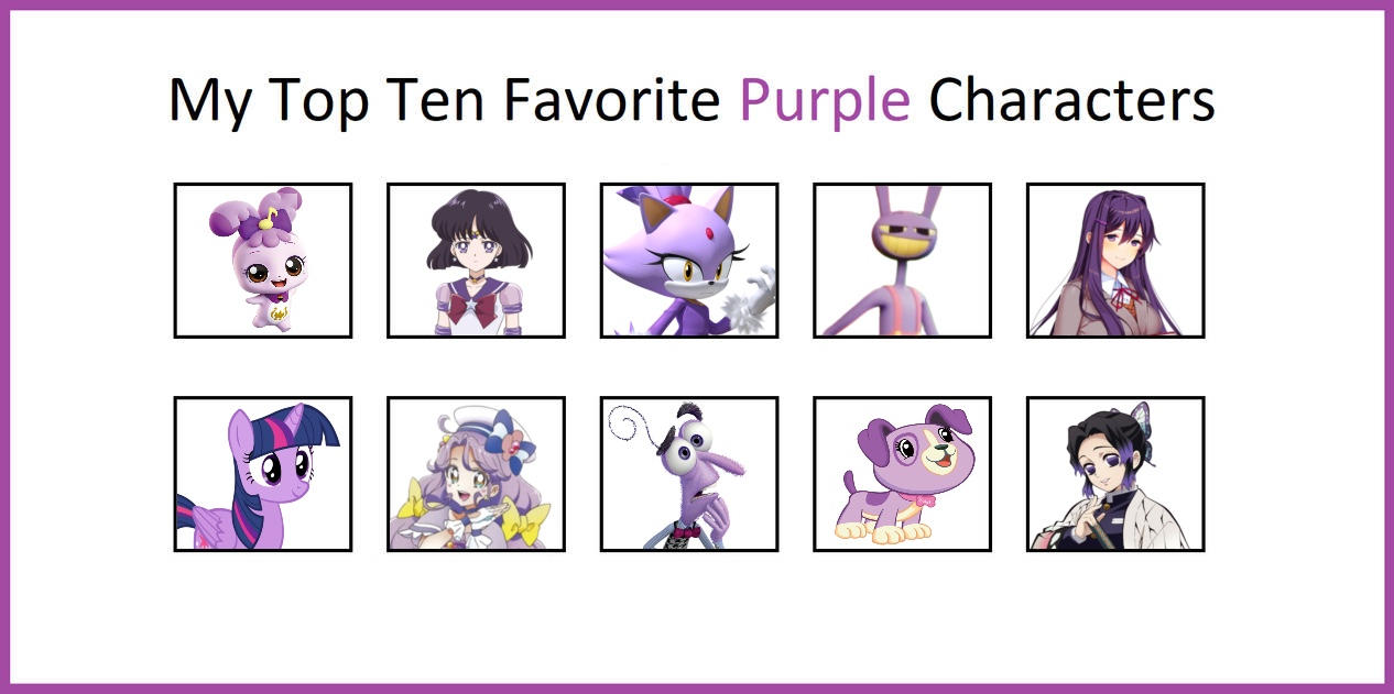 My top ten favorite purple characters by 07Maria on DeviantArt