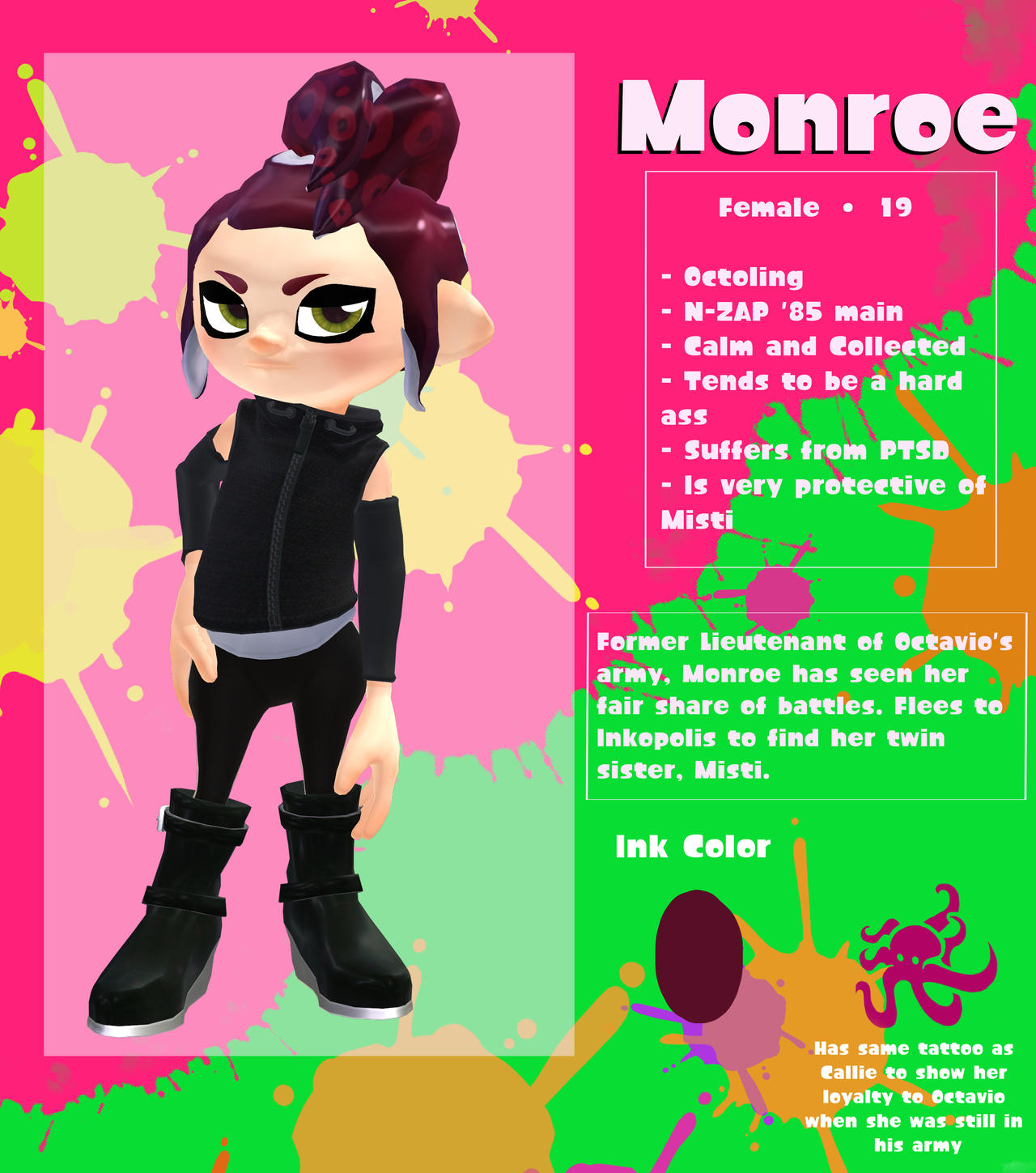 Splatoon OC Profile: Monroe by MagikuMaggi on DeviantArt