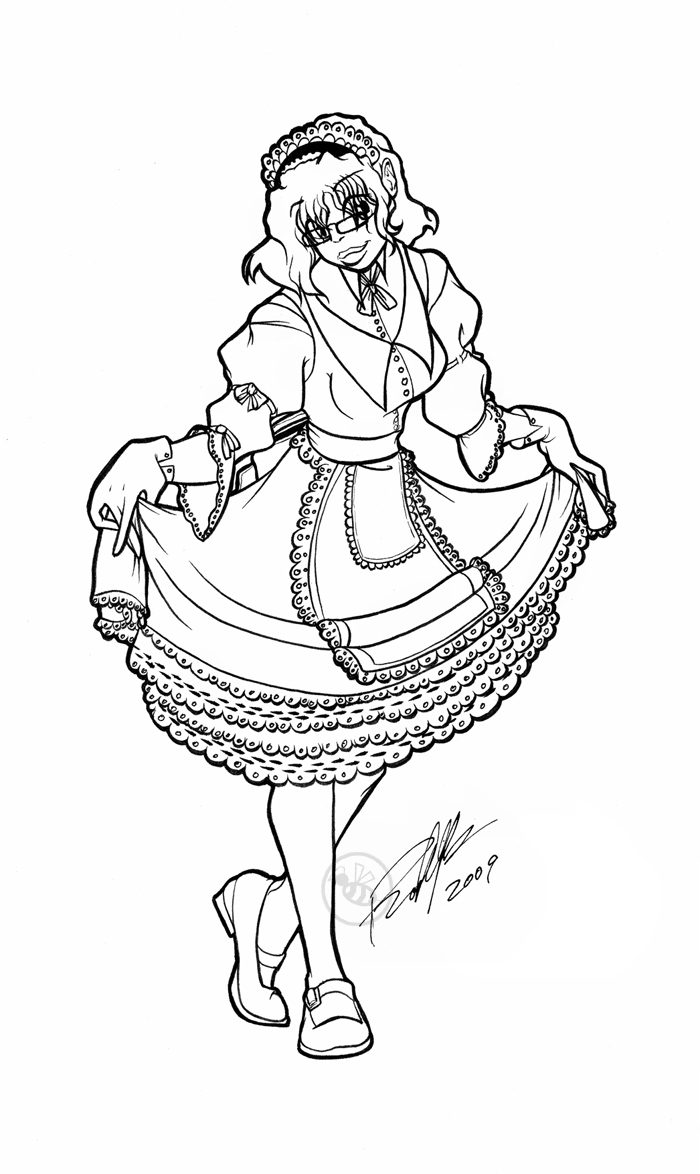 Curtsying Maid inks