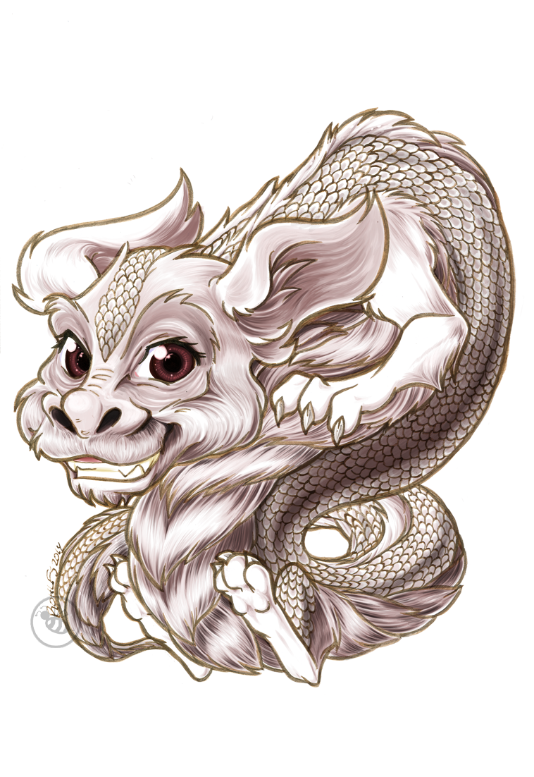 Chibi Falcor finished paints