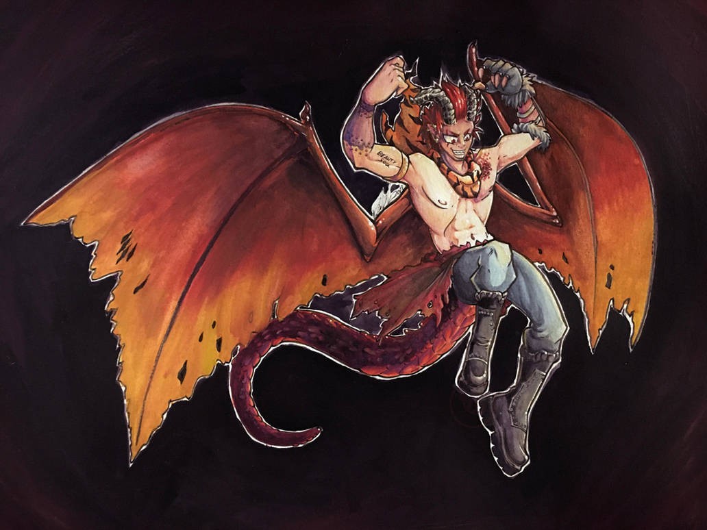 Dragon Knight Kirishima gouache FINISHED