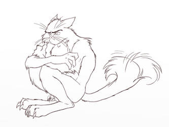 T and D Grumpy furry Rocky lineart