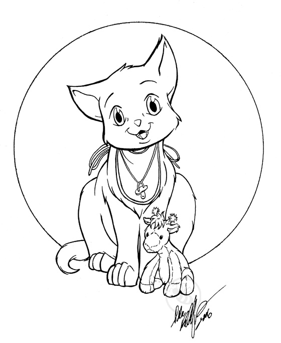 GreenAppleKitty commish inks