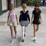 Enola, Nicky and Kate in Preppy outfits