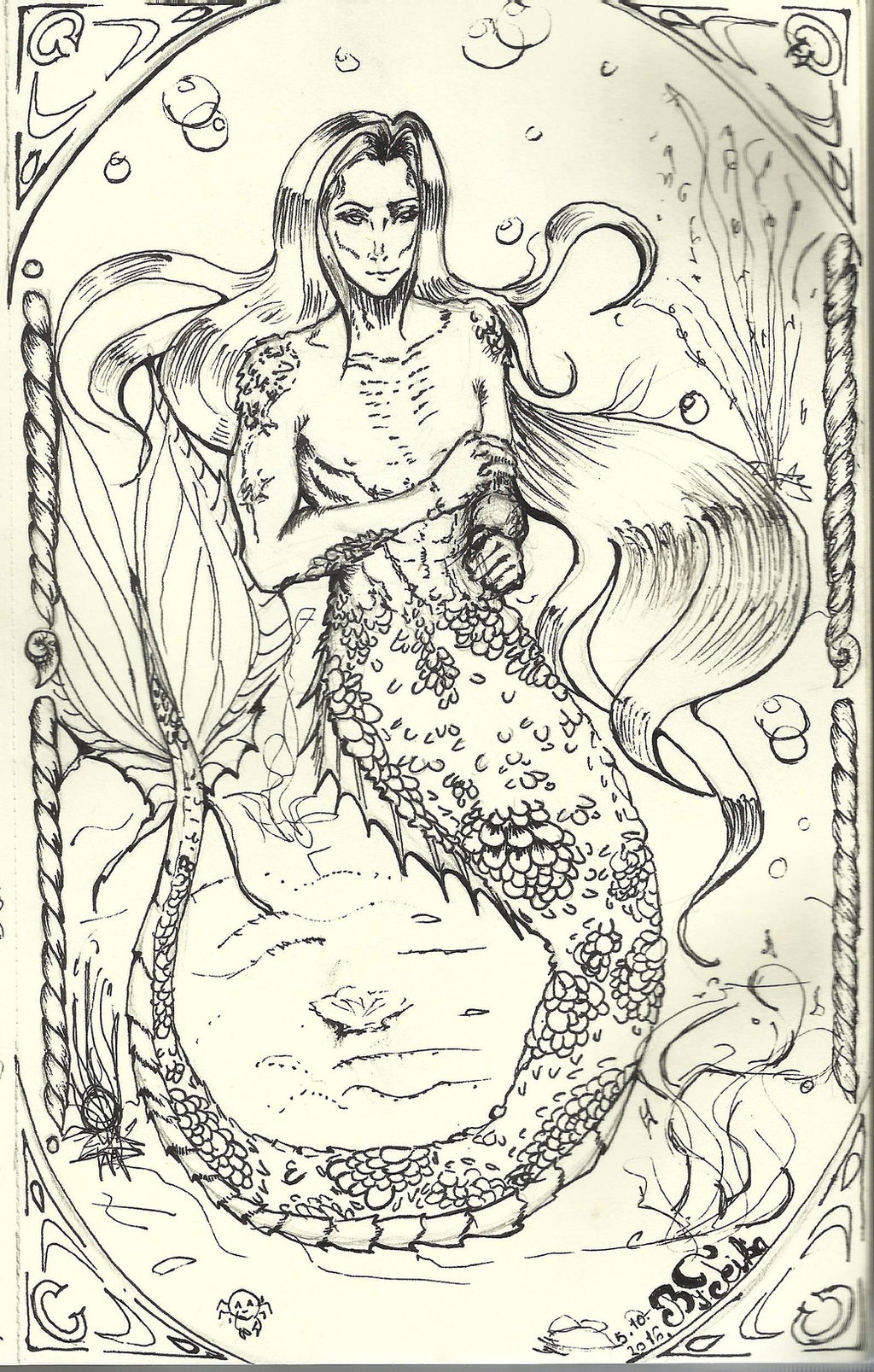 Merman for Inktober