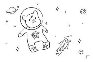 Coloring Page - Space Bear