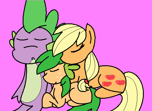 Spike,Applejack and Belle