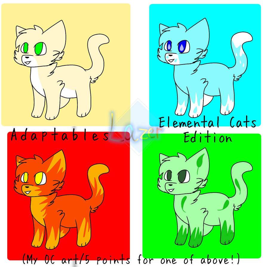Elemental Cats Adaptable by Lazrr on DeviantArt
