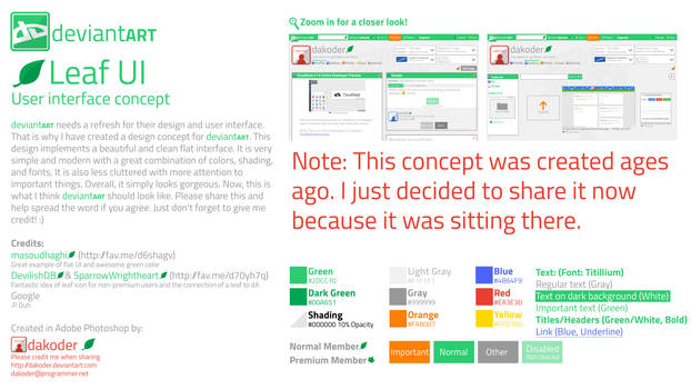 dA Flat Proposal/Concept - Leaf UI (Old)