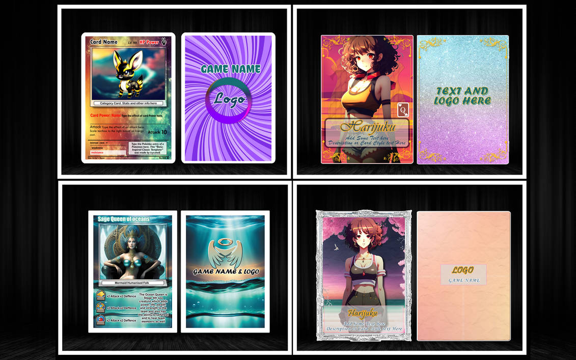 TCG Card template Pack 4in1 by junaidgb86 on DeviantArt