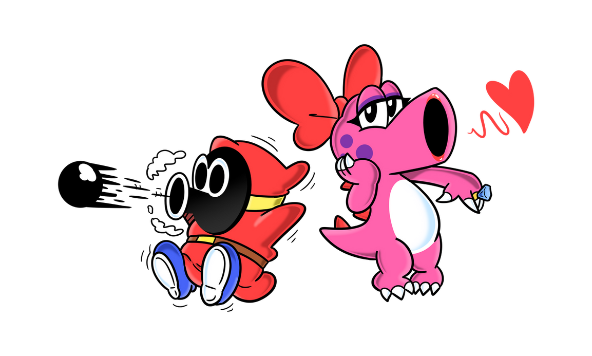 Birdo and Snifit by Donkeyshspittle on DeviantArt