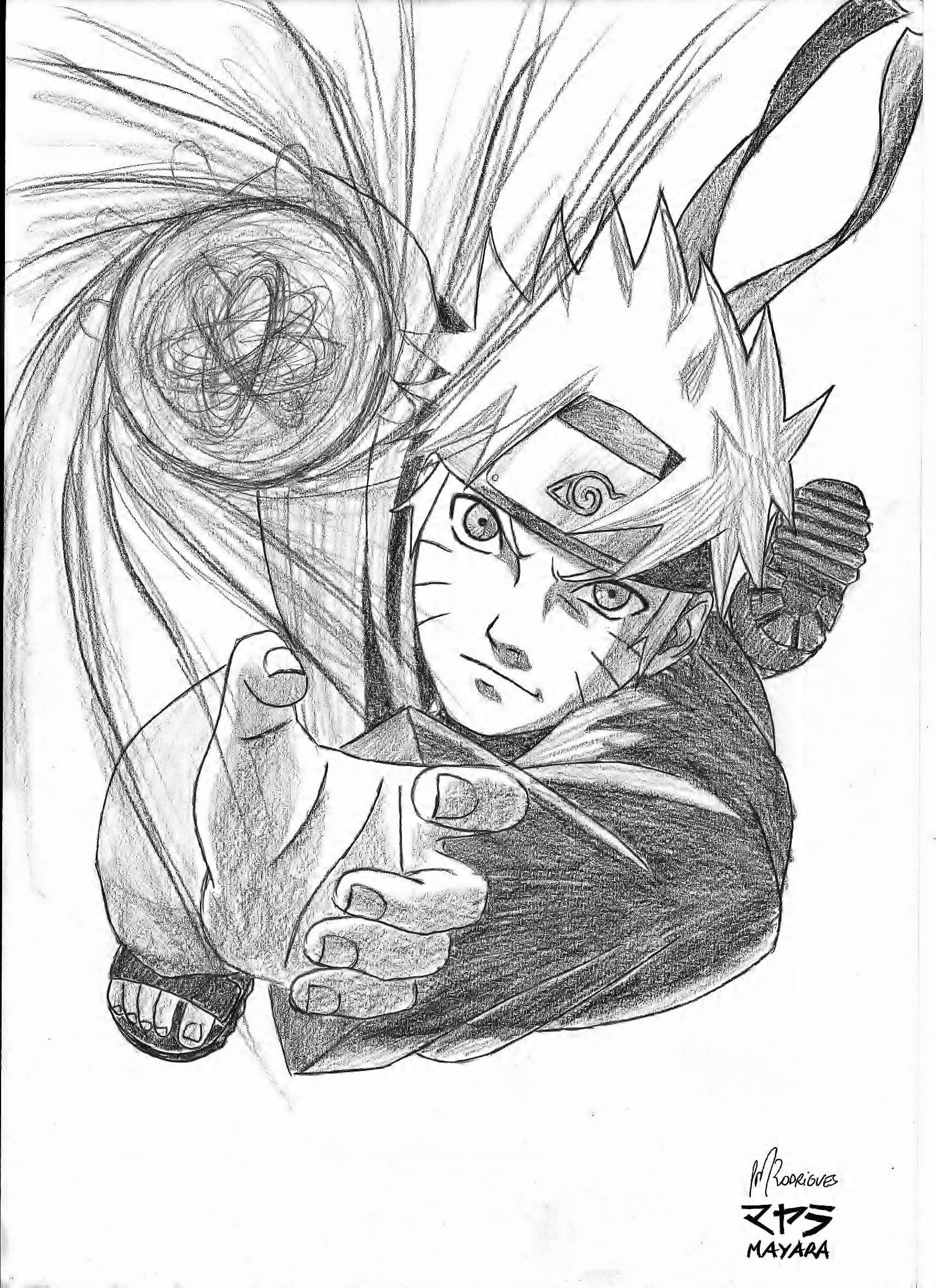 Naruto Uzumaki, Desenho a Lapis